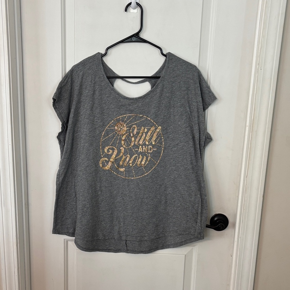 Cato Gray and Gold Graphic Tee